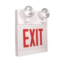 Energy Solutions 120/277 volt White Panel / Red Letters LED Exit and Emergency Light Combo