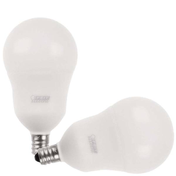 8.3 watt 120 volt A15 Candelabra Screw Base 2700K Warm White Frosted Dimmable LED (2 Pack)