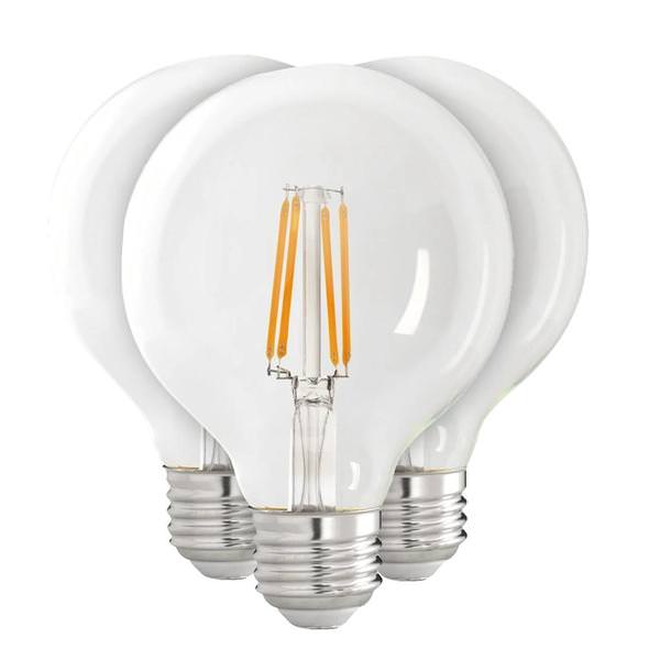 12 watt 120 volt G25 Medium Screw Base 5000K Daylight Clear Filament Enhance Dimmable LED (3 Pack)