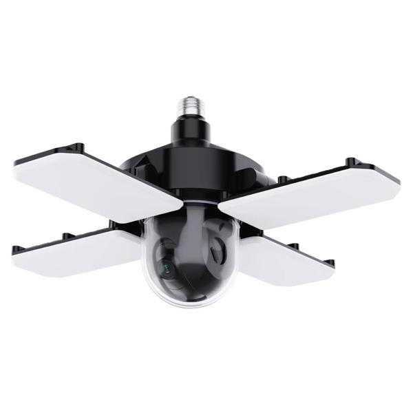 125 watt 120 volt Medium Screw Base Black 5000K LED Panel Light with Camera