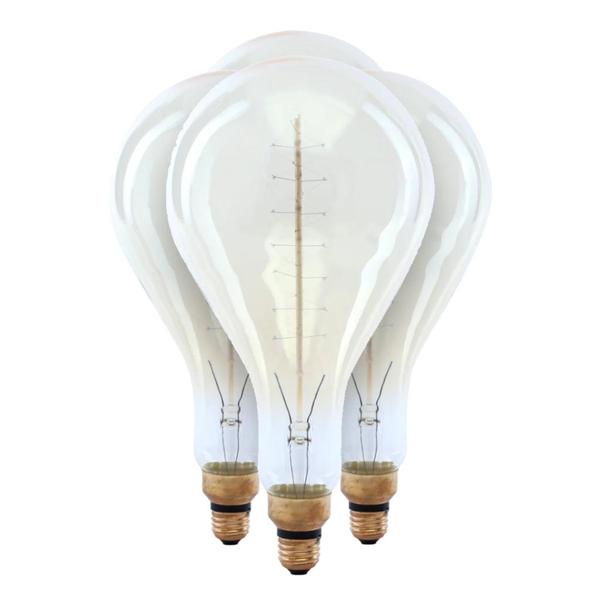 60 watt PS52 Medium Screw Base 2200K Amber Spiral Filament Incandescent Light Bulb (4 Pack)