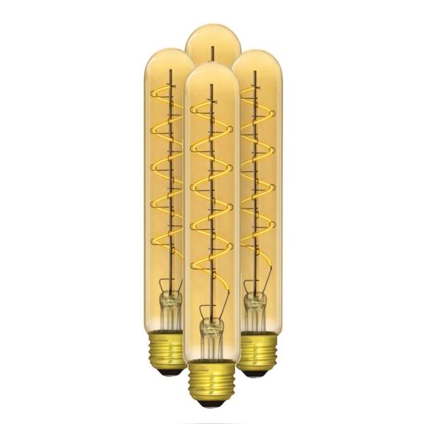 4.5 watt 120 volt T10 Medium Screw Base 2000K Warm White LED Light Bulb (4 Pack)