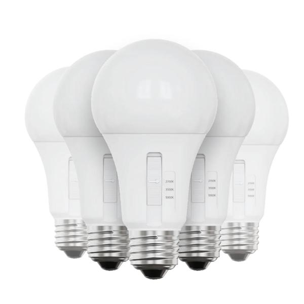 16.5 watt 120 volt A19 Medium Screw Base CCT Selectable LED Light Bulb (6 Pack)