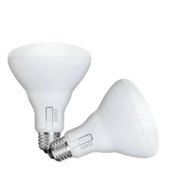 15.5 watt 120 volt BR30 Medium Screw Base CCT Selectable LED Light Bulb (2 Pack)