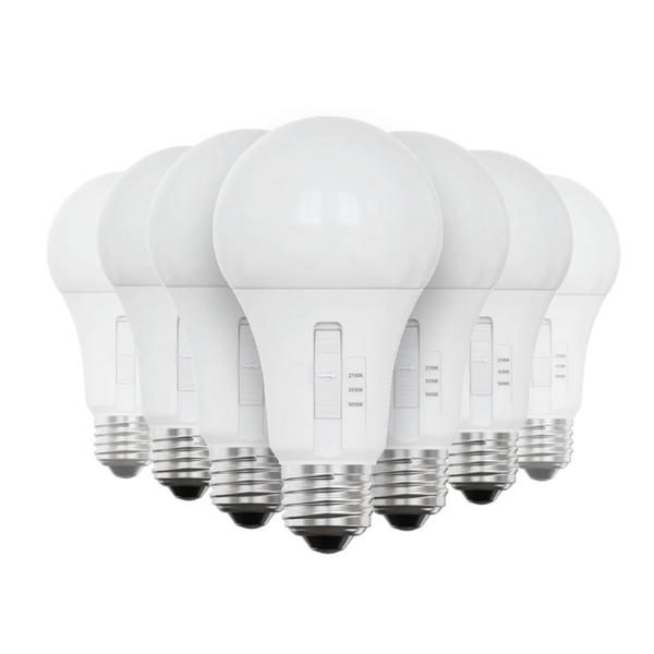 8.8 watt 120 volt A19 Medium Screw Base CCT Selectable LED Light Bulb (24 Pack)