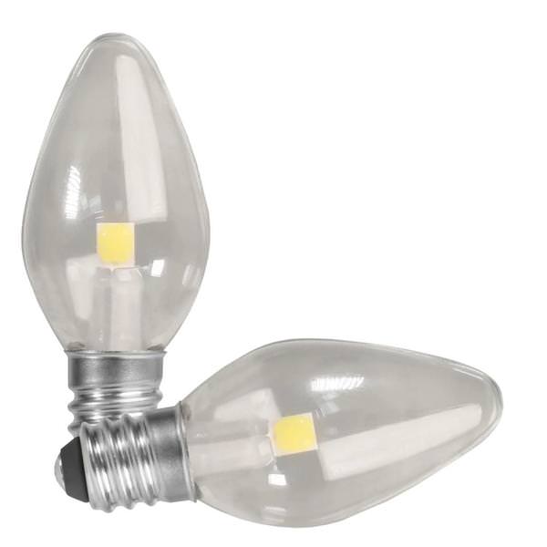 .6 watt 120 volt C7 Candelabra Screw Base 2700K Warm White (2 Pack)