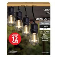 Feit Electric 1 watt 120 volt S14 Medium Screw Base 2200K LED String Light Replacement Bulb (12 Pack)