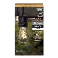 Feit Electric 1.3 watt 120 volt S14 Medium Screw Base 2100K Warm White LED Replacement Light Bulbs (4 Pack)