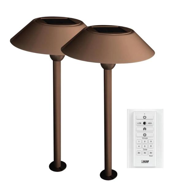 12" Bronze Solar Landscape LED Pathway Light (2 Pack)