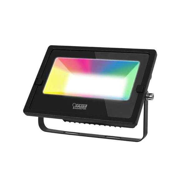 30 watt 120 volt RGB Black Outdoor LED Flood Light with Remote Control