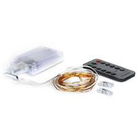 Feit Electric 10' 120 volt 3000K Natural White Multi-Function Battery Operated Copper Cord  LED Fairy Lights with Remote