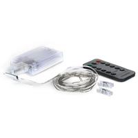 Feit Electric 10' 120 volt Battery Operated Multi-Function Silver Cord LED Fairy String Lights with Remote