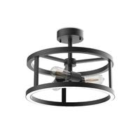 Feit Electric 15" 120 volt Matte Black CCT Selectable LED Semi-Flush Light Fixture