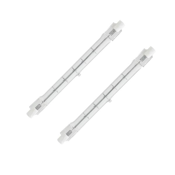 600 watt 120 volt T3 Recessed Single Contact Base 2800K Warm White Halogen Light Bulb (2 Pack)