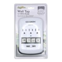 3 Outlet 2 USB Port Outlet Adapter Wall Tap