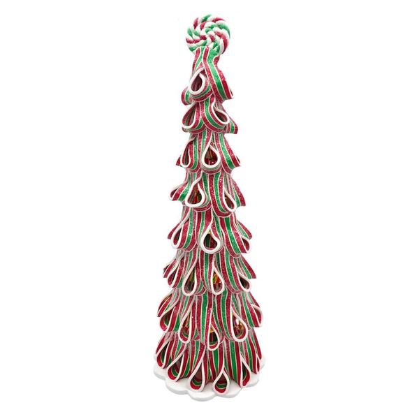 13.5" Lighted Clay Dough Battery Operated Holiday Candy Tree