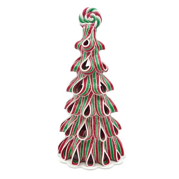 9.5" Lighted Clay Dough Battery Operated Holiday Candy Tree