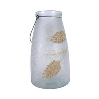 Gerson 10.2" Battery Operated Frosted Glass Holiday Pinecone Lantern