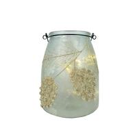 Gerson 5.9" Battery Operated Frosted Glass Holiday Pinecone Lantern