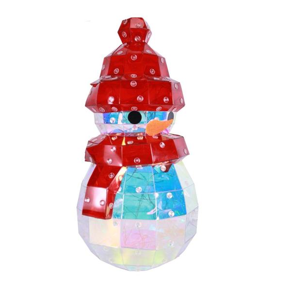 12.5" Electric Lighted USB Holographic Snowman with Remote