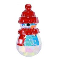 Gerson 12.5" Electric Lighted USB Holographic Snowman with Remote