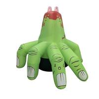 View 5' Tall Green Broken Hand Halloween LED Lights Inflatable Lawn Decoration
