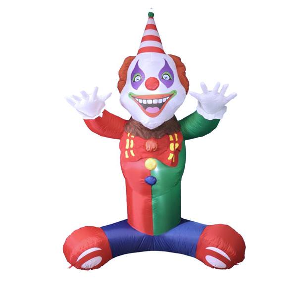 7' Tall Clown Multi-Color Halloween LED Lights Inflatable Lawn Decoration