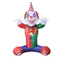 Goosh 7' Tall Clown Multi-Color Halloween LED Lights Inflatable Lawn Decoration