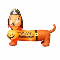 Goosh 5' Wide Pirate Hat Dog Halloween LED Lights Inflatable Lawn Decoration