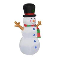 Goosh 4' Tall Snowman with Top Hat Christmas Outdoor Inflatable Lawn Decoration