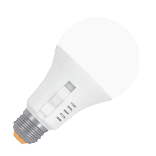 12.5 watt 120 volt A19 Medium Screw Base CCT Selectable LED Light Bulb