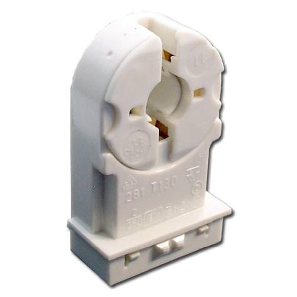 Unshunted Rotary Locking White Lamp Holder For T8/T10/T12 Tubes