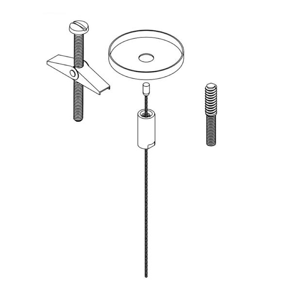 2" Round White Cover Non-Feed Drywall / Stud Mount Canopy Kit for Linear Fixture 