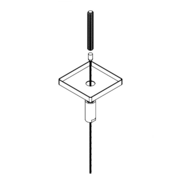 2" Square White Non-Feed Masonry Mount Canopy Kit for Linear Fixture 