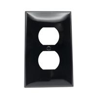 Leviton 1-Gang Duplex Outlet/Receptacle Midway Size Black Wall Plate