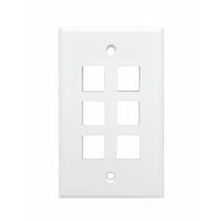 Leviton 1-Gang 6-Port White Wall Plate