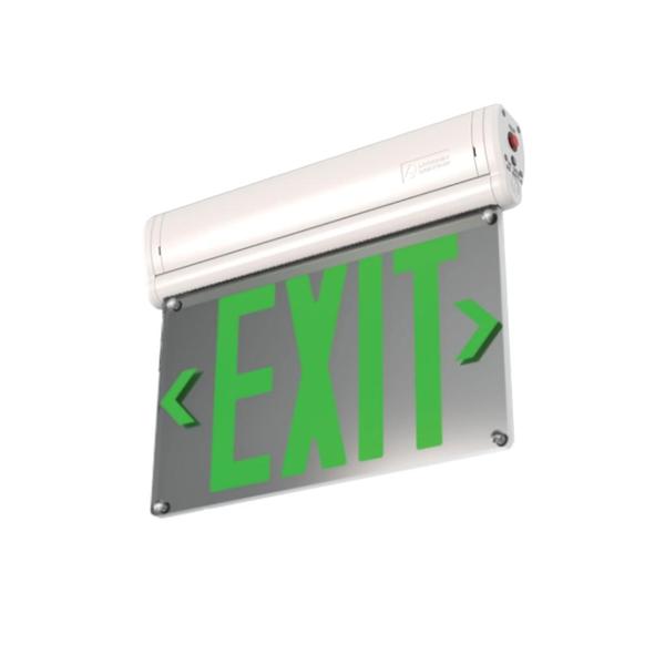 3.6 watt 120/277 volt Green Lettered Edge-Lit LED Exit Sign
