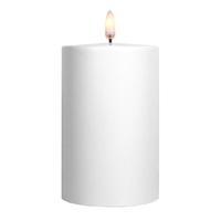 Luminesce 3" x 5" White Outdoor LED Pillar Candle with Timer