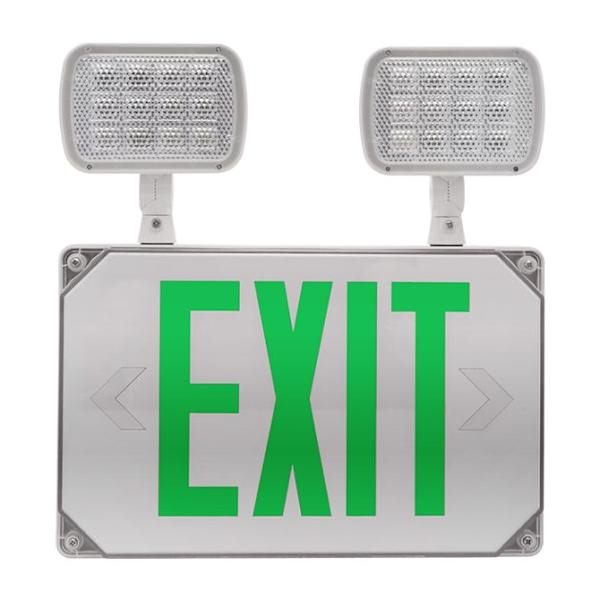 1' 2.9/3.5 watt 120/277 volt LED Combo Exit Sign Emergency Light