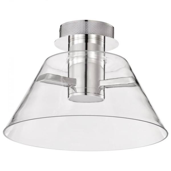 14" 12 watt 120 volt 3000K Natural White Polished Nickel LED Flush Mount Light Fixture