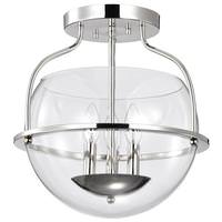 View 3 Light Polished Nickel Amado Indoor Semi Flush Mount Fixture