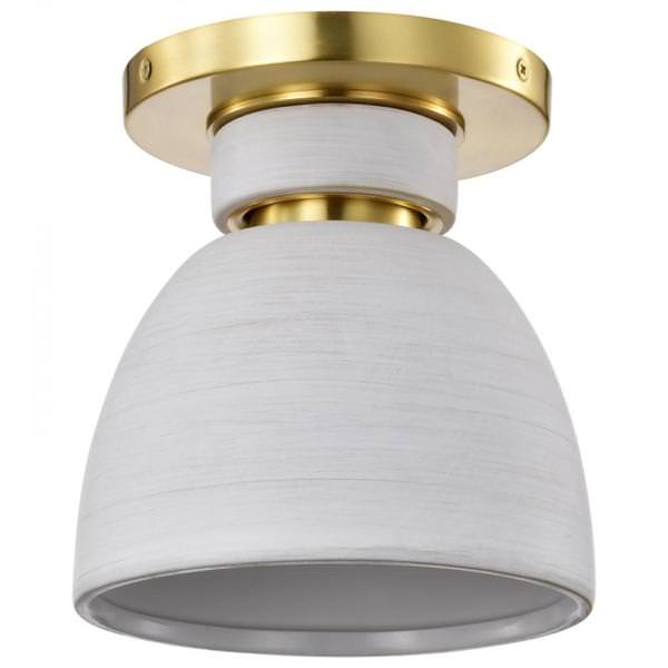 8" 1 Lamp 120 volt Brushed Brass Flush Mount Ceiling Fixture