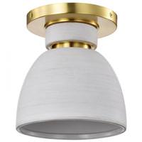 View 8" 1 Lamp 120 volt Brushed Brass Flush Mount Ceiling Fixture