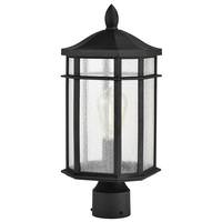 Nuvo Lighting 1 Lamp 18" 120 volt Matte Black Clear Seeded Glass Outdoor Post Lantern Light Fixture