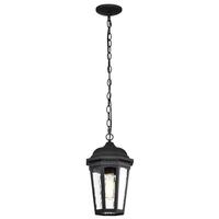 Nuvo Lighting 1 Lamp 14.5" 120 volt Matte Black Clear Water Glass Outdoor Hanging Lantern Fixture