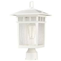 View 1 Light 16" 120 volt White Seeded Glass Outdoor Post Top Lantern Light Fixture