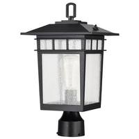 View 1 Light 16" 120 volt Textured Black Seeded Glass Outdoor Post Top Lantern Light Fixture
