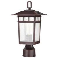 Nuvo Lighting 1 Light 14" 120 volt Rustic Bronze Seeded Glass Outdoor Post Top Lantern Light Fixture