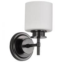 Nuvo Lighting 1 Light 120 volt Gun Metal Satin White Glass Vanity Light Fixture