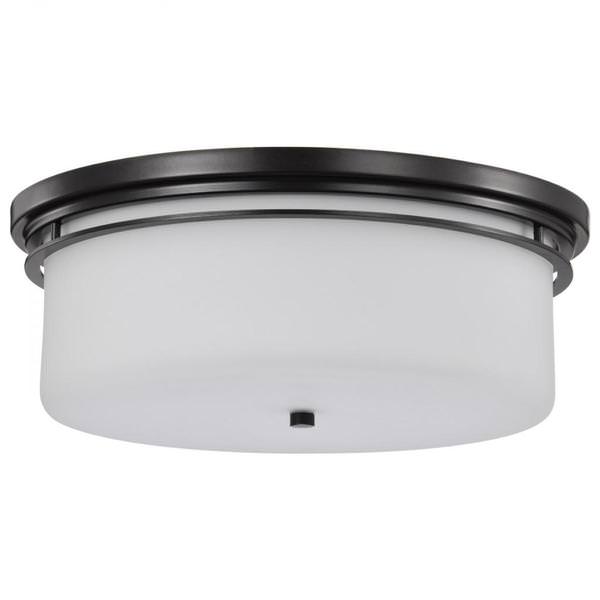 15" 2 Light 120 volt Gun Metal Flush Mount Light Fixture